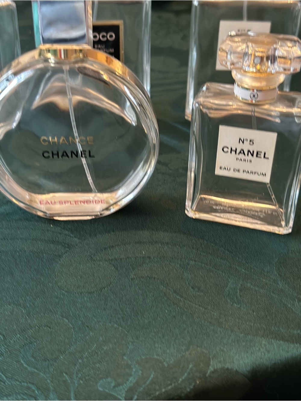 CHANEL Clear Glass Coco & N°5 Miniature Bottle Set - Clear 5 empty bottles - Picture 2 of 2